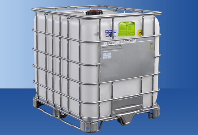 Paletopojemnik IBC UN 1000L na palecie hybrydowej