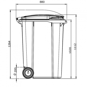 Pojemnik na odpady 360L ESE brązowy