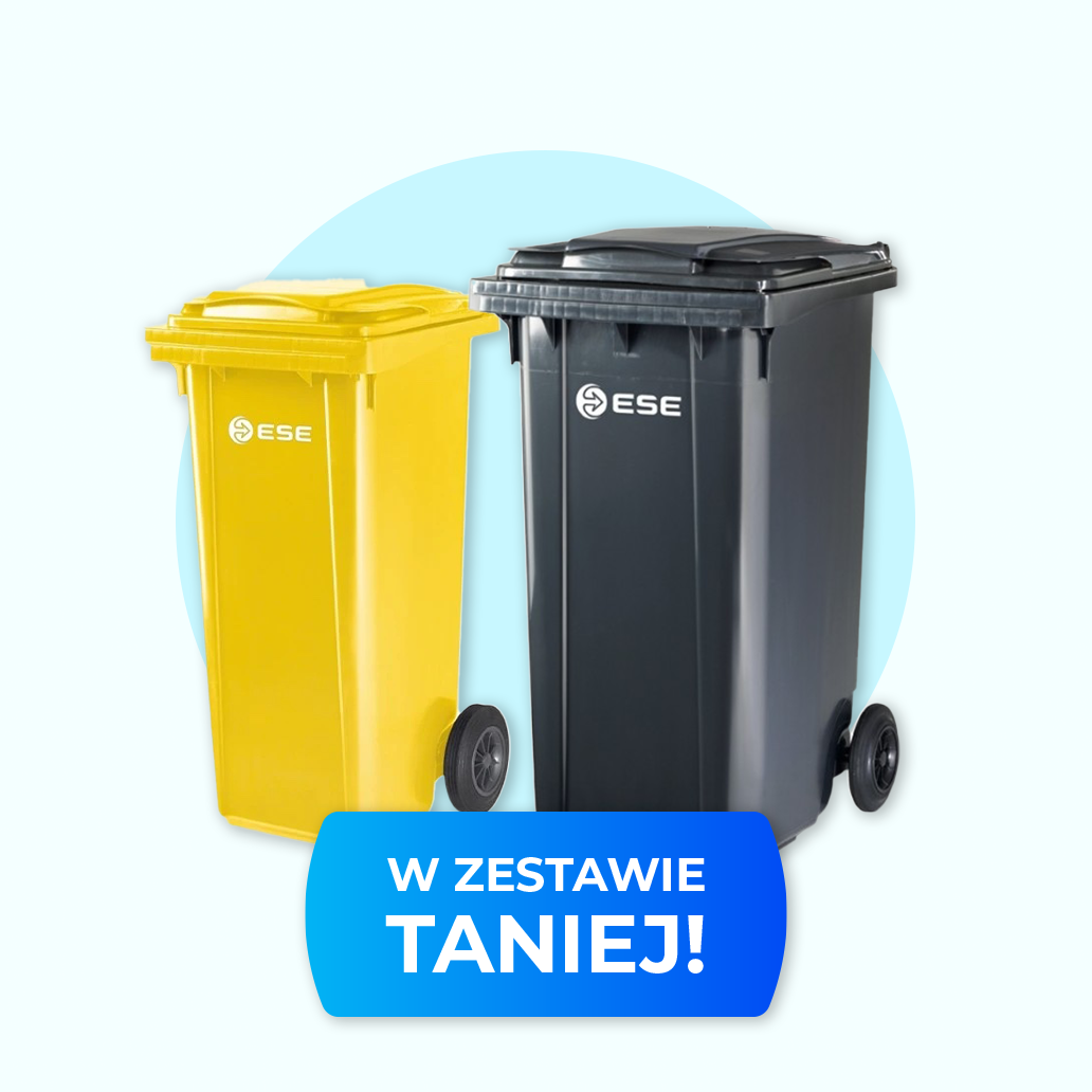 Zestaw pojemników na odpady 240l-120l ESE grafitowy + żółty