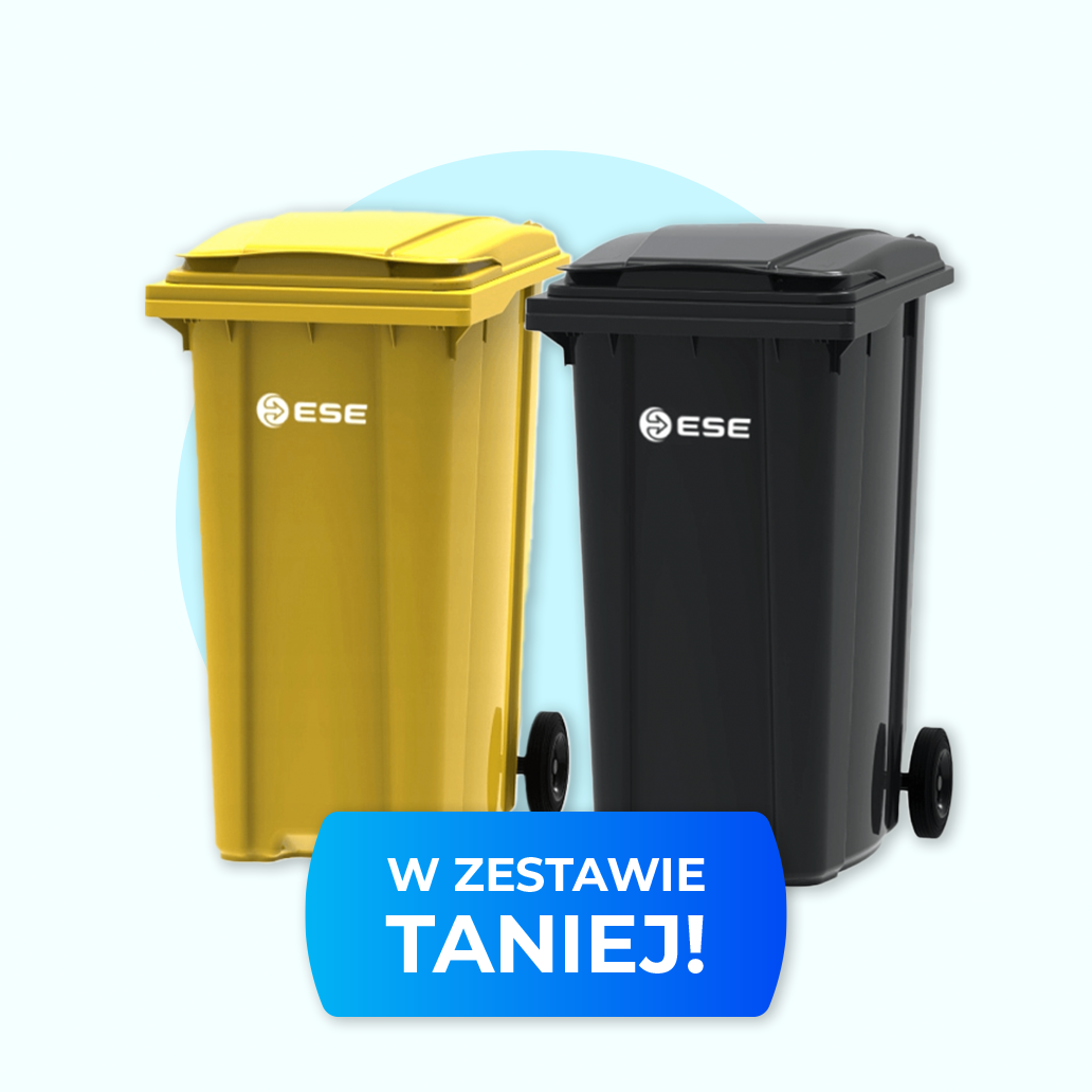 Zestaw pojemników na odpady 360l ESE grafitowy + żółty