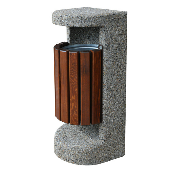 Kosz betonowo-drewniany “Pingwin 2” 36l. kod: 135