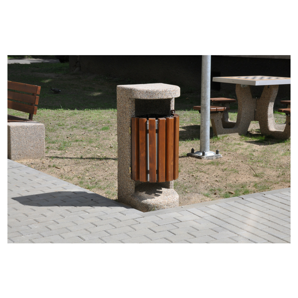 Kosz betonowo-drewniany “Pingwin 2” 36l. kod: 135