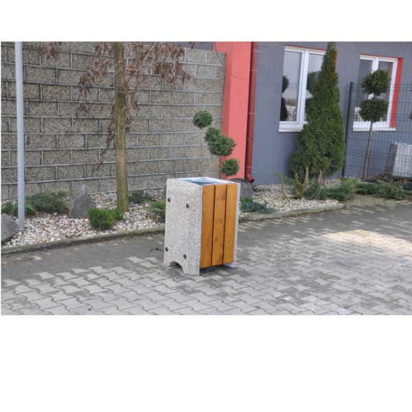Kosz betonowo-drewniany 60l. kod: 149