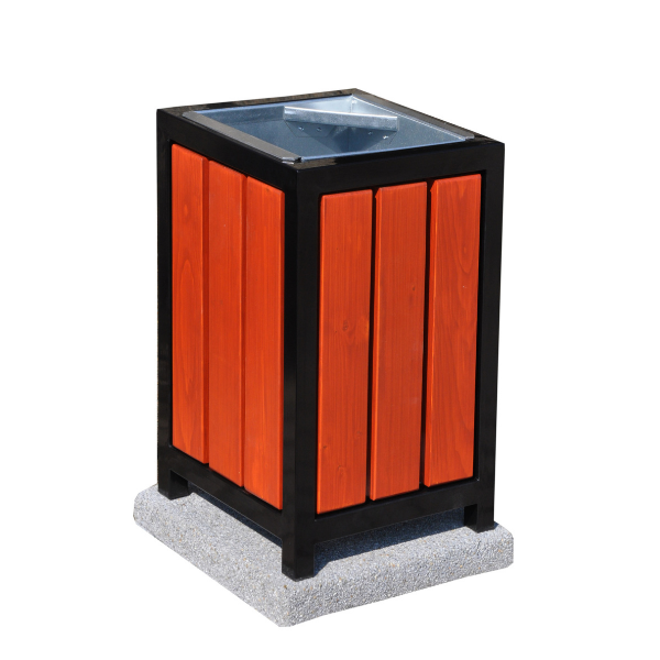 Kosz metalowo-drewniany 40l. kod: 150