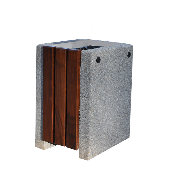 Kosz betonowo-drewniany 50l. kod: 152B