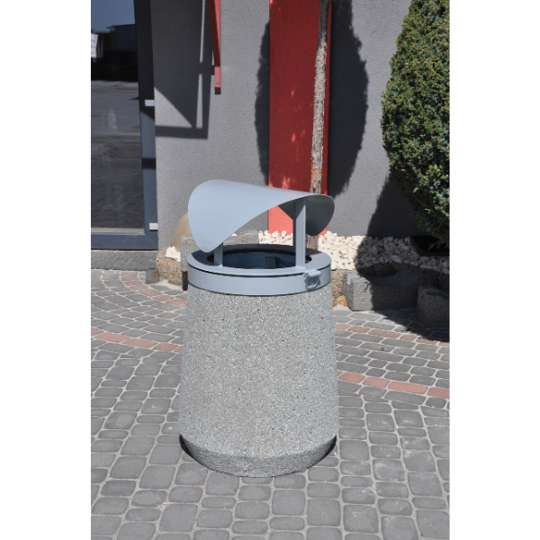 Kosz betonowy z daszkiem 70l. kod: 158