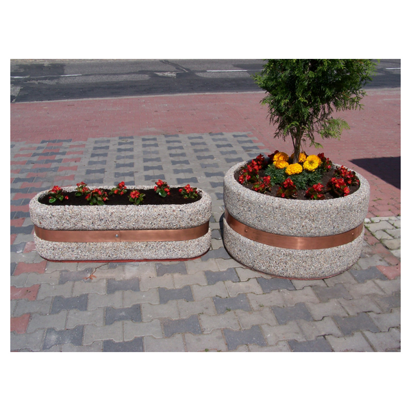 Donica betonowa owalna 120x40x40 kod: 217
