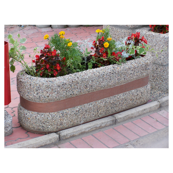 Donica betonowa owalna 120x40x40 kod: 218