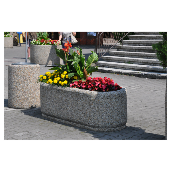 Donica betonowa owalna 150x60x50 kod: 219