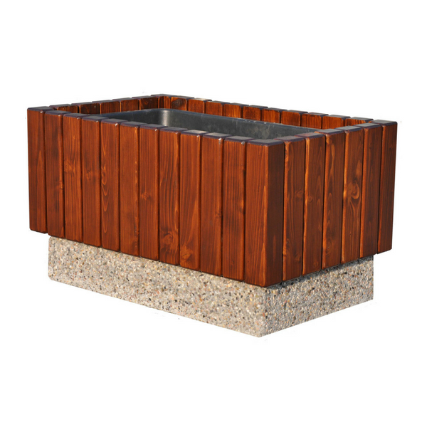 Donica betonowo-drewniana 76x47x43 kod: 269