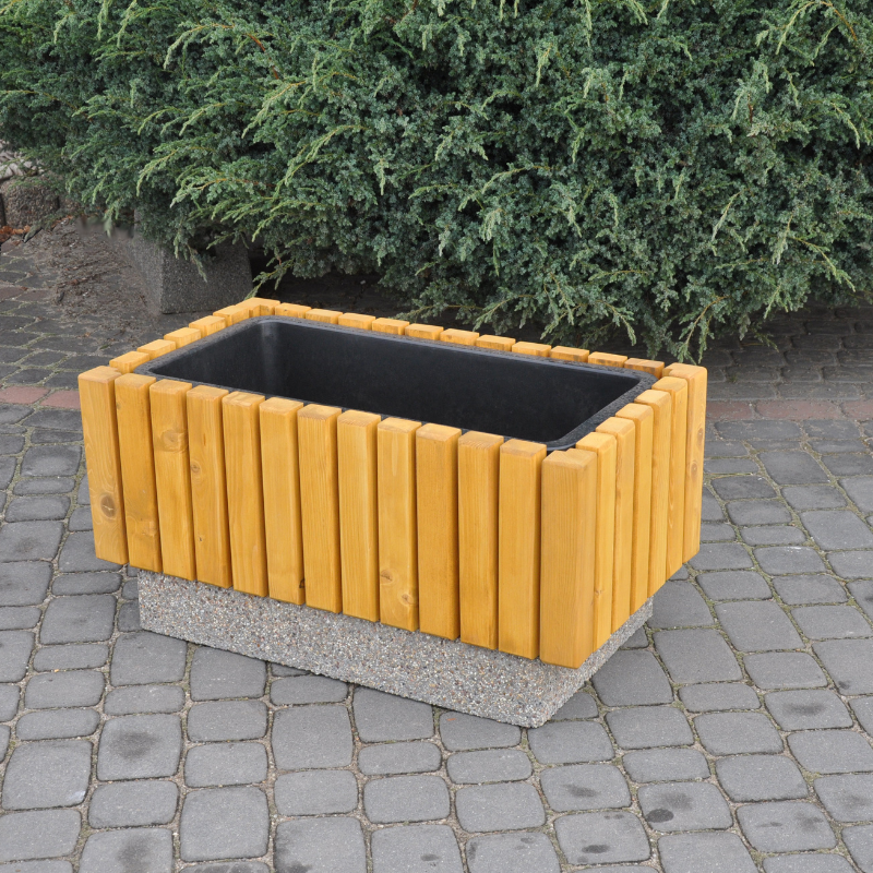 Donica betonowo-drewniana 76x47x43 kod: 269