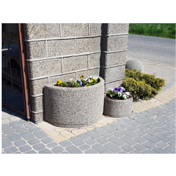 Donica betonowa półokrągła śr. 80 cm kod: 288