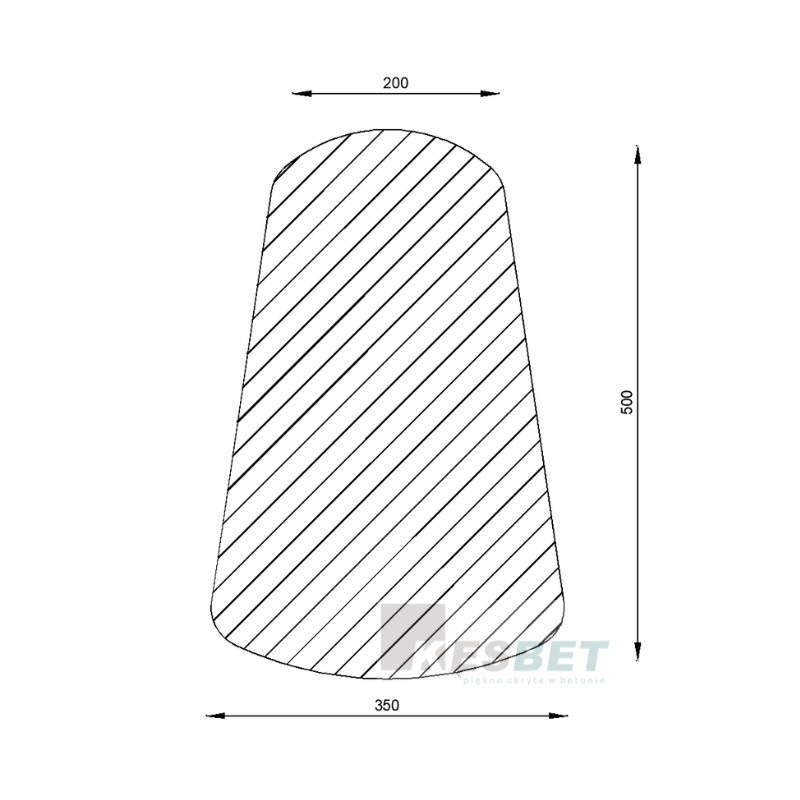 Betonowy słupek parkingowy wys. 50cm Ø 20/35cm kod: 301