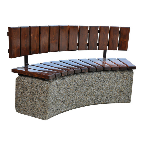 Ławka betonowa łukowa 157×45 wys. 78 kod: 413
