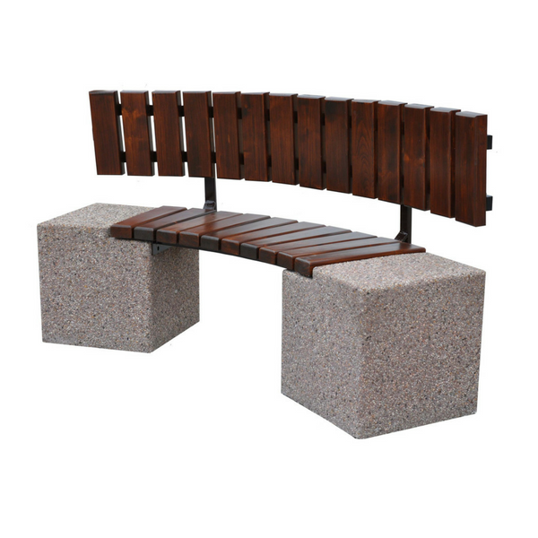 Ławka betonowa łukowa 175×40 wys. 80 kod: 442