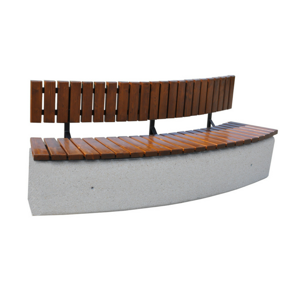 Ławka betonowa łukowa 230×45 wys. 85 kod: 455