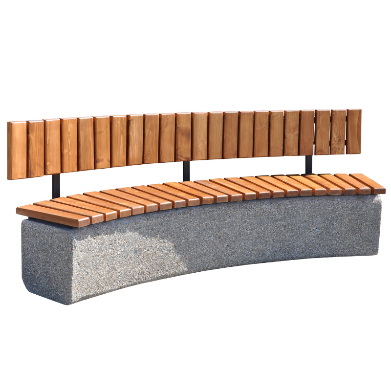 Ławka betonowa łukowa 235×45 wys. wys. 85 kod: 455b