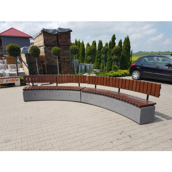 Ławka betonowa łukowa 235×45 wys. wys. 85 kod: 455b