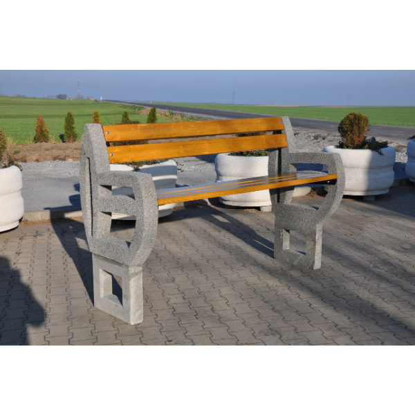 Ławka betonowa ze stojakiem na rowery 200×75 wys. 88 kod: 466B