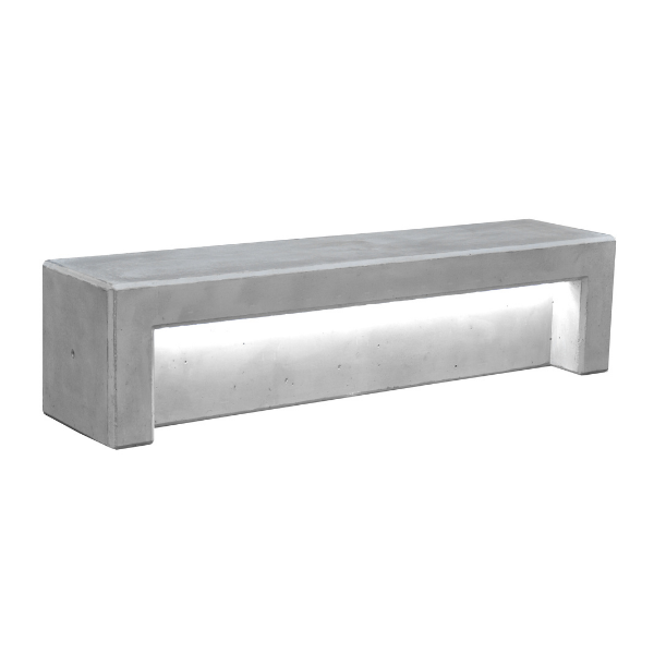 Ławka z betonu archit. z podświ. LED 200×48 wys. 50 kod: 480