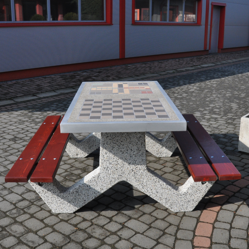 Betonowy stół do gry w szachy/chińczyka kod: 527