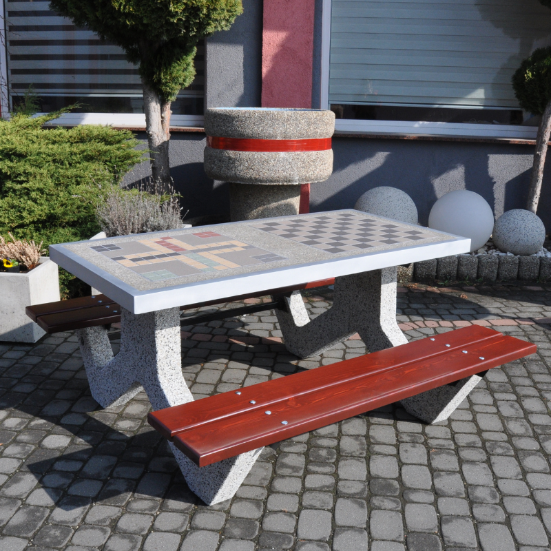 Betonowy stół do gry w szachy/chińczyka kod: 527