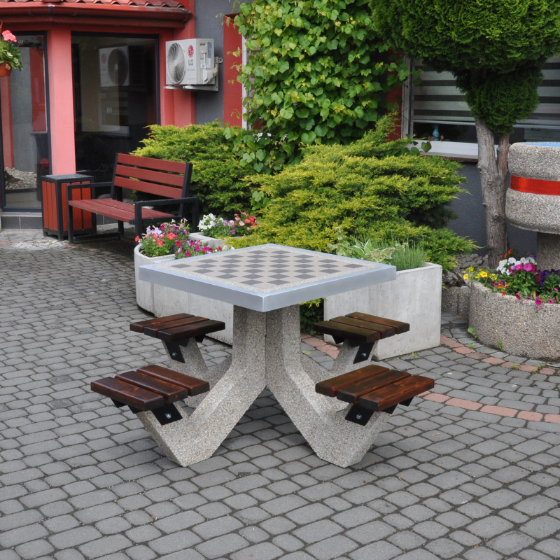 Betonowy stół do gry w szachy/chińczyka kod: 528