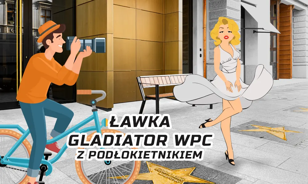 Ławka parkowa Gladiator WPC z podłokietnikiem