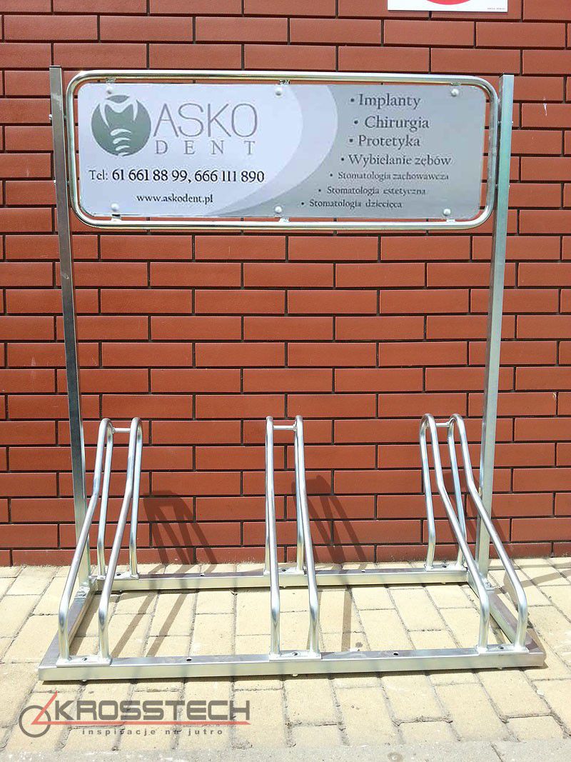 Stojak na rowery CROSS-3 z reklamą