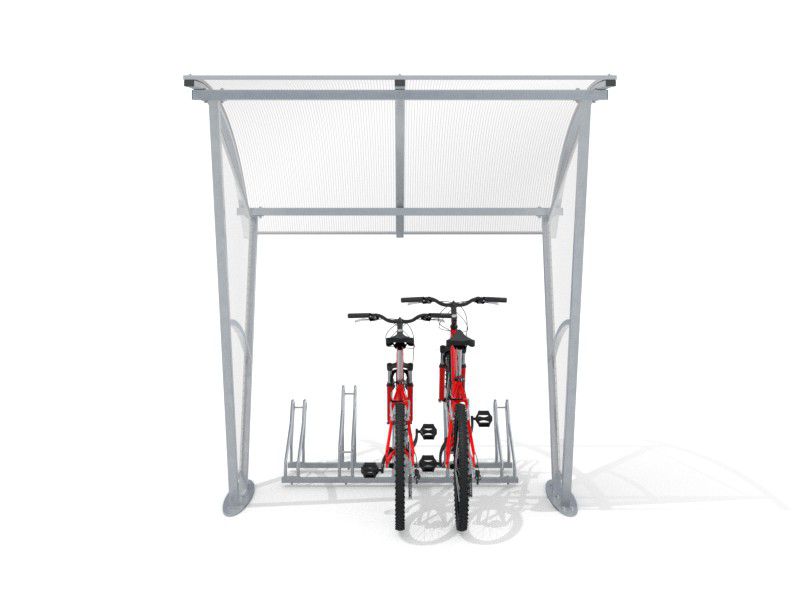Wiata rowerowa "Świt" ze ścianami bocznymi na 5 rowerów / 210cm