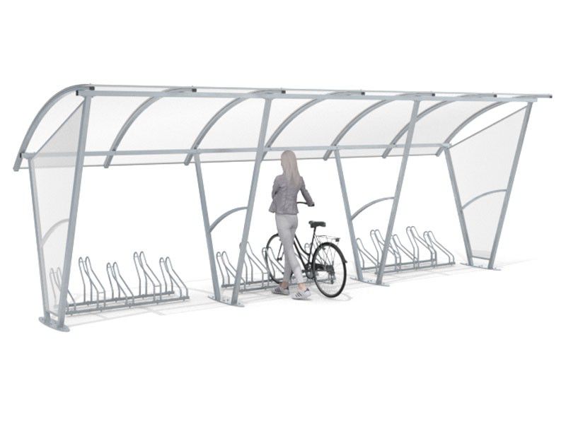 Wiata rowerowa "Świt" z bocznymi ścianami na 15 rowerów / 630cm