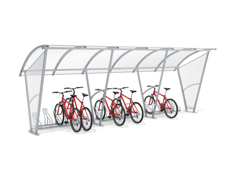 Wiata rowerowa "Świt" z bocznymi ścianami na 15 rowerów / 630cm