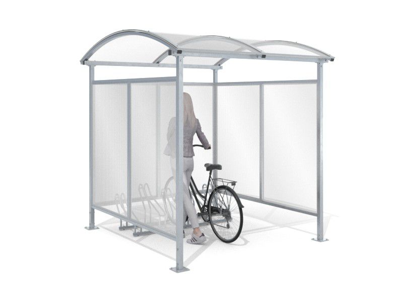 Wiata rowerowa "Zorza" zabudowana na 5 rowerów / 210cm
