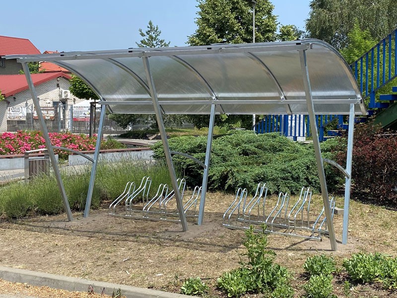 Wiata rowerowa "Świt" tylko zadaszona na 10 rowerów / 420cm