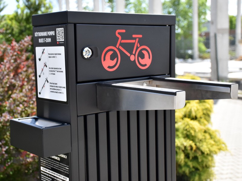 Stacja naprawcza do rowerów "City" z pompką rowerową ręczną