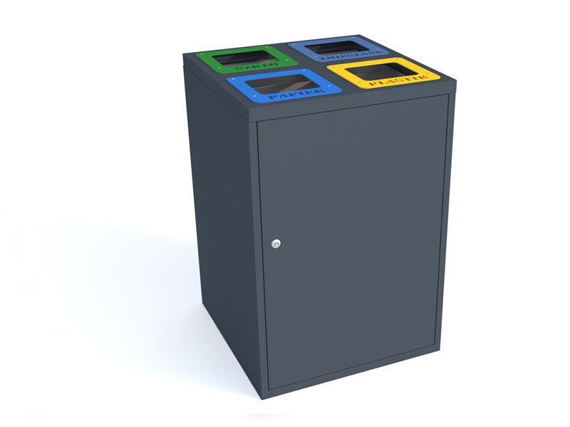 Kosz do segregacji Cube I 4x80l 4 komorowy / napisy wycinka laserowa