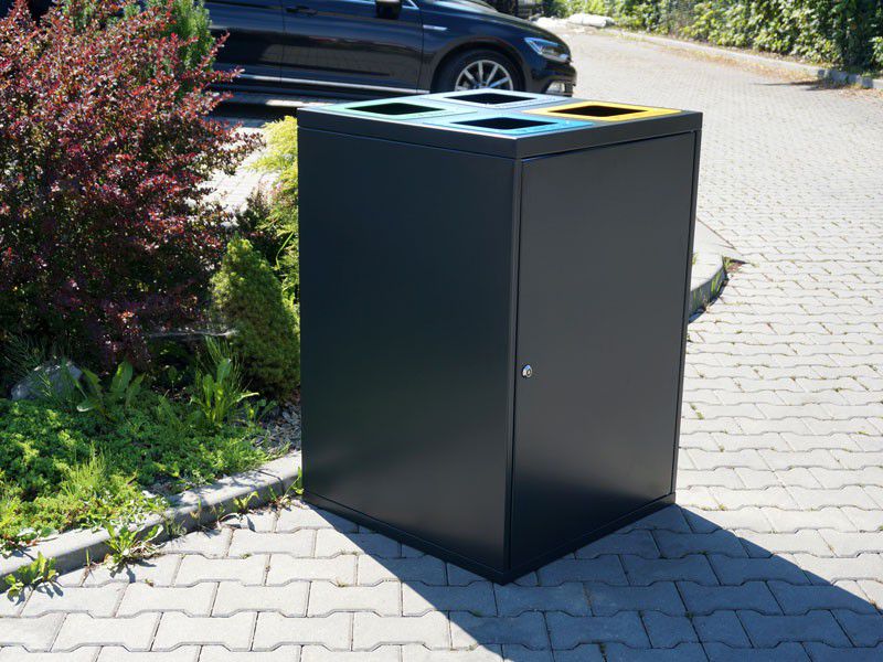 Kosz do segregacji Cube I 4x80l 4 komorowy / napisy wycinka laserowa