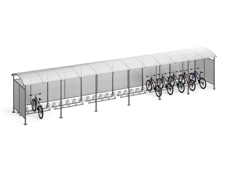 Wiata rowerowa "Zorza" zabudowana na 30 rowerów / 1260cm