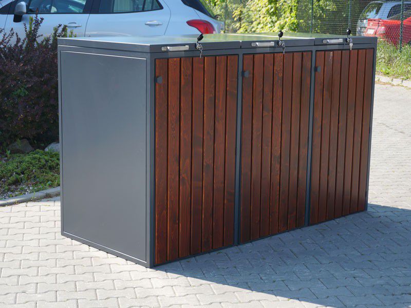 Zabudowa do pojemników na odpadki I 3x240l z zamkami na klucz
