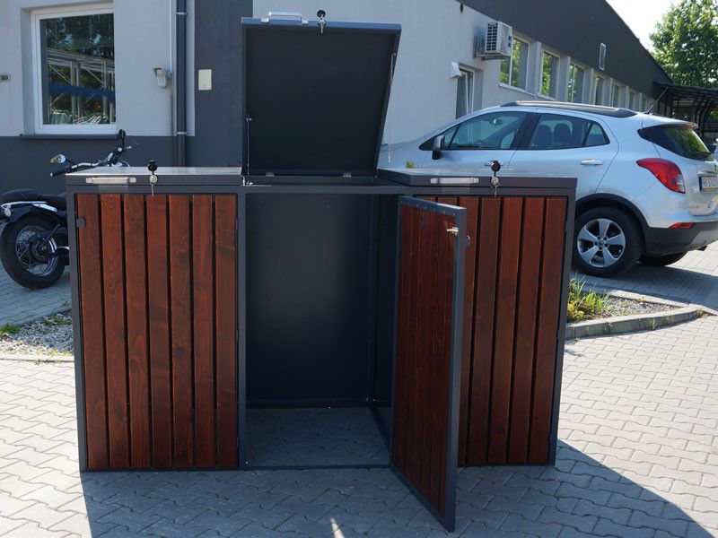 Zabudowa do pojemników na odpadki I 3x240l z zamkami na klucz
