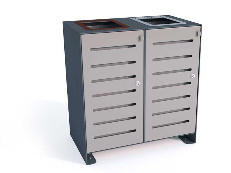 Kosz do segregacji "Ajaks IV" 2x80l / napisy wycinka laserowa