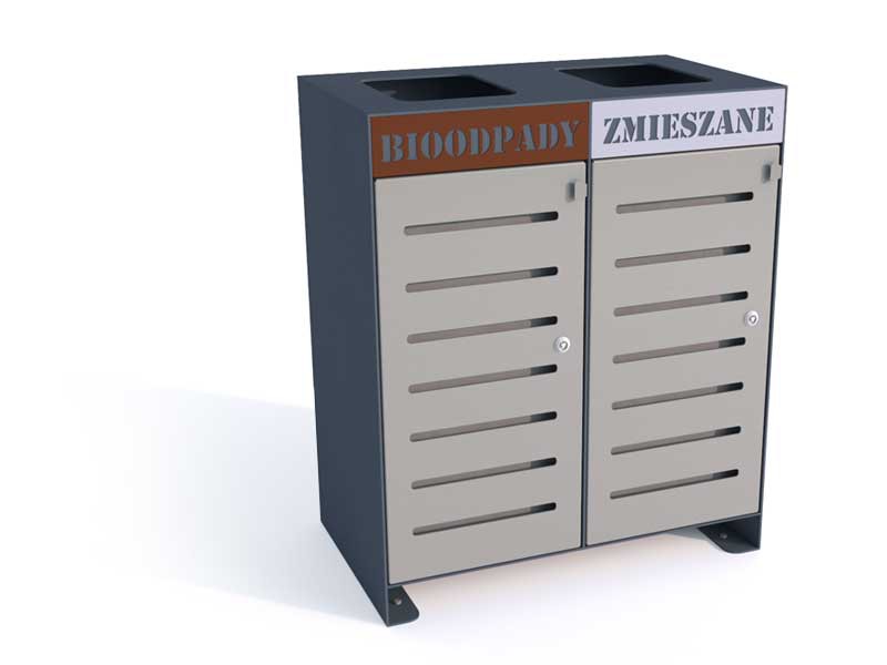 Kosz do segregacji "Ajaks V" 2x80l / napisy wycinka laserowa