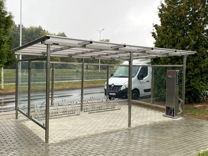 Wiata rowerowa "Zorza XL" zabudowana na 10 rowerów / 420cm