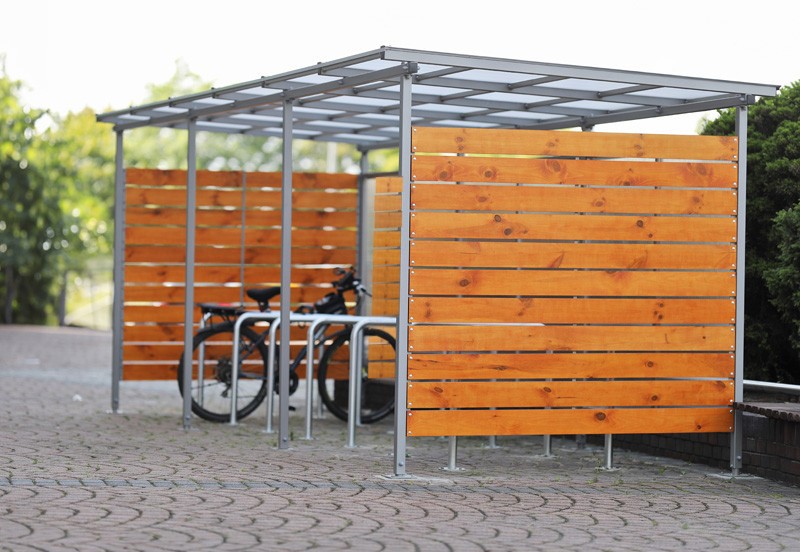 Wiata rowerowa "Zorza VI" zabudowana na 20 rowerów / 840cm