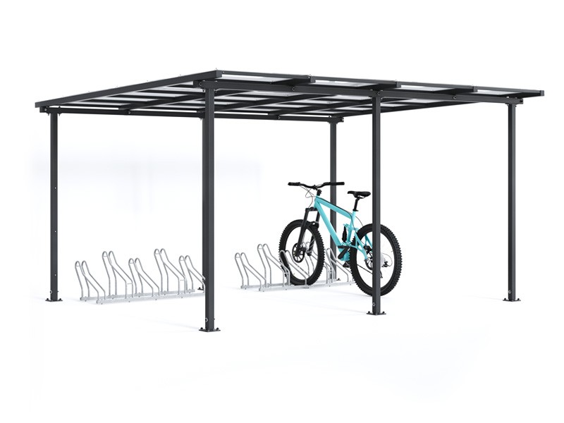 Wiata rowerowa "Zorza II" niezabudowana na 10 rowerów / 420cm