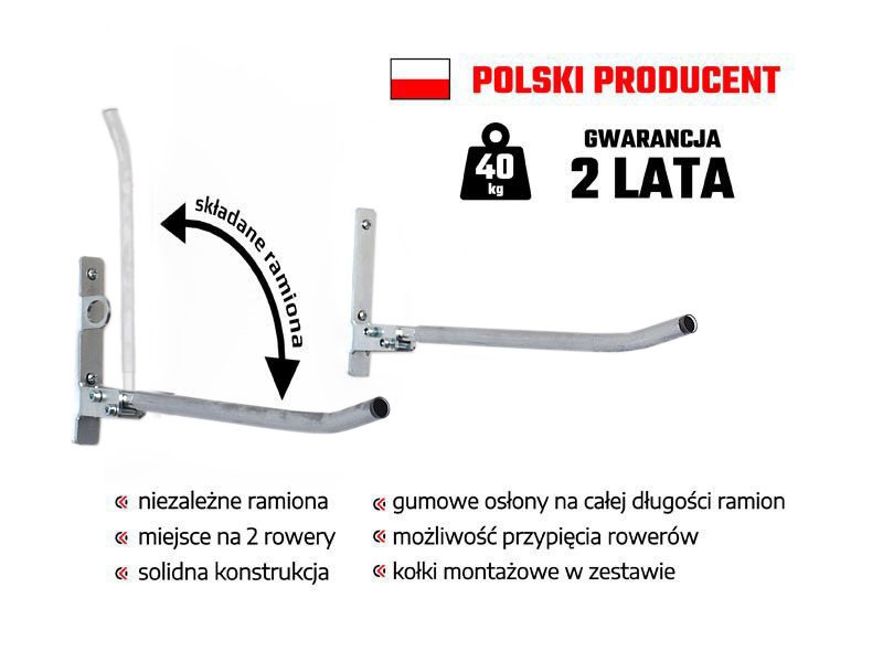 Wieszak DUO-50 na dwa rowery - wersja limitowana w kolorze czarnym