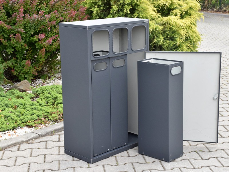 Kosz do segregacji Etna mini III 3x30l EKO /napisy folia samoprzylepna