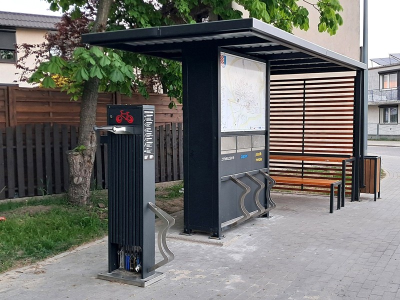 Wiata "Velo I" - miejsce odpoczynku/obsługi rowerzystów (MOR)
