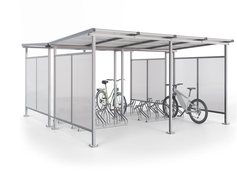 Wiata rowerowa "Zorza II" obustronna na 20 rowerów / 420cm