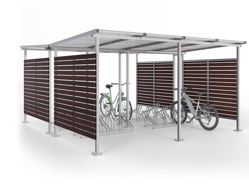 Wiata rowerowa "Zorza II" obustronna na 20 rowerów / 420cm
